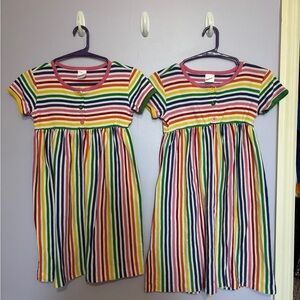 Two Hanna Andersson rainbow dresses - 120